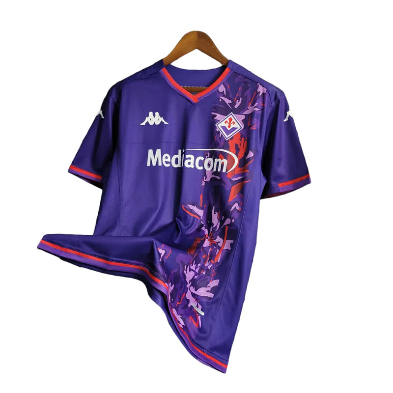 Camisa Fiorentina III 23/24 - Torcedor Kappa Masculina - Roxa com detalhes em vermelho e branco