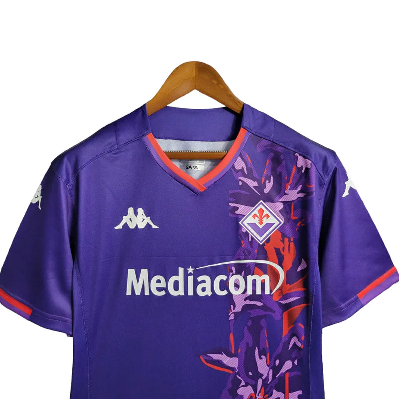 Camisa Fiorentina III 23/24 - Torcedor Kappa Masculina - Roxa com detalhes em vermelho e branco