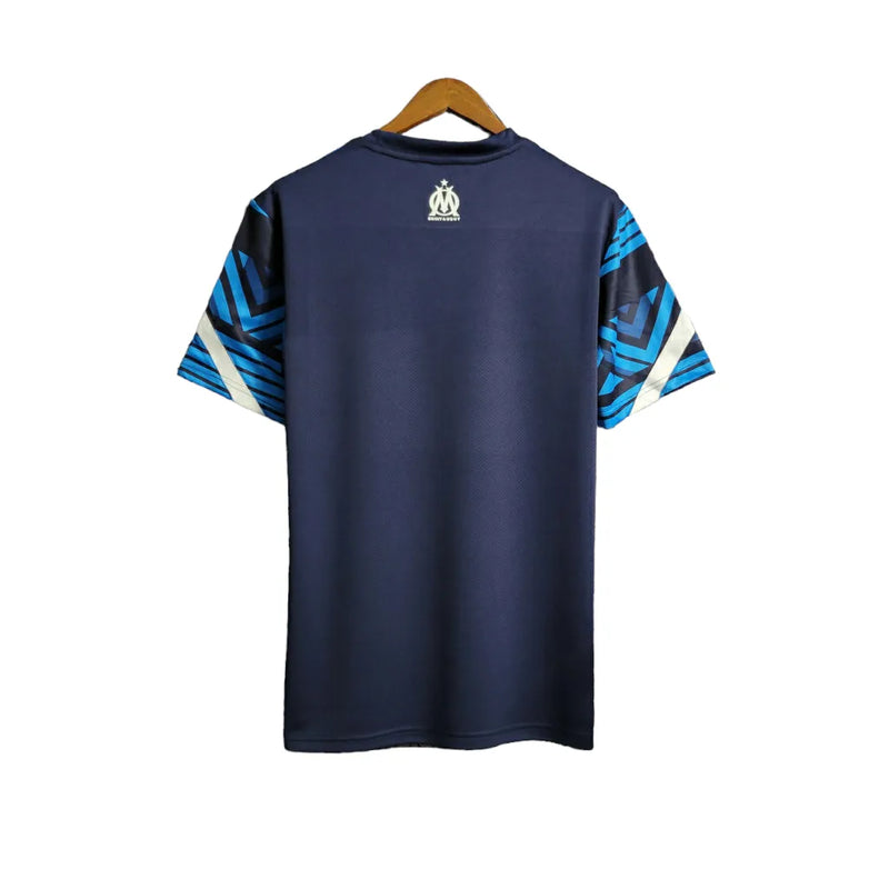 Camisa Marseille Treino 23/24 - Torcedor Puma Masculina - Azul com detalhes em preto e branco