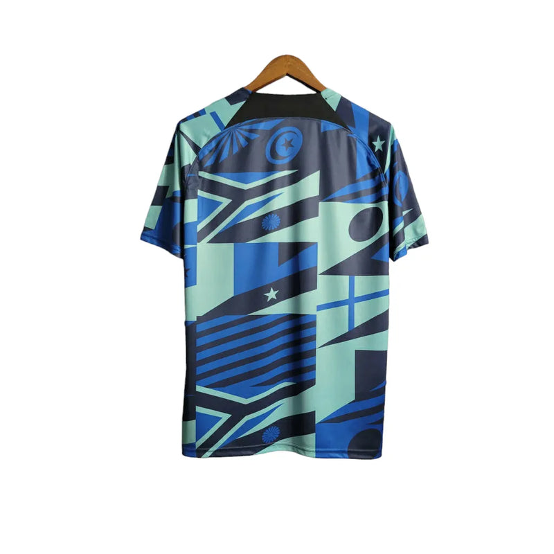 Camisa Inter de Milão Treino 23/24 - Torcedor Adidas Masculina - Azul com detalhes em verde e branco