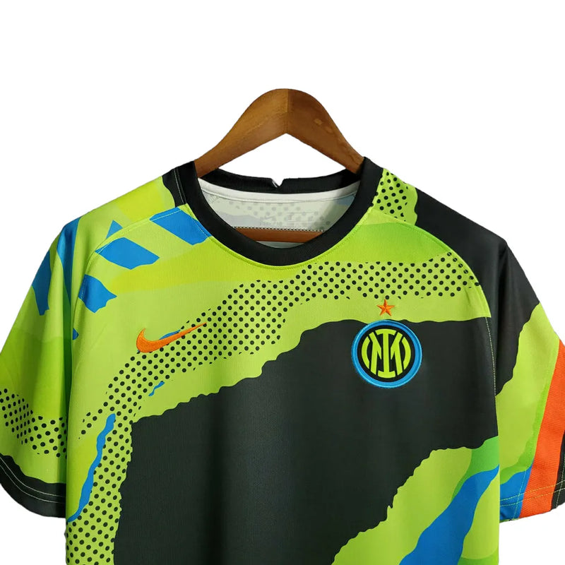 Camisa Inter de Milão Treino 23/24 - Torcedor Adidas Masculina - Verde com detalhes em preto e azul