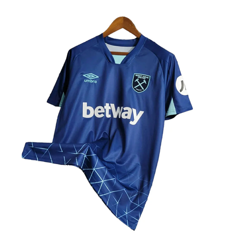 Camisa West Ham III 23/24 - Torcedor Umbro Masculina - Azul com detalhes em Verde