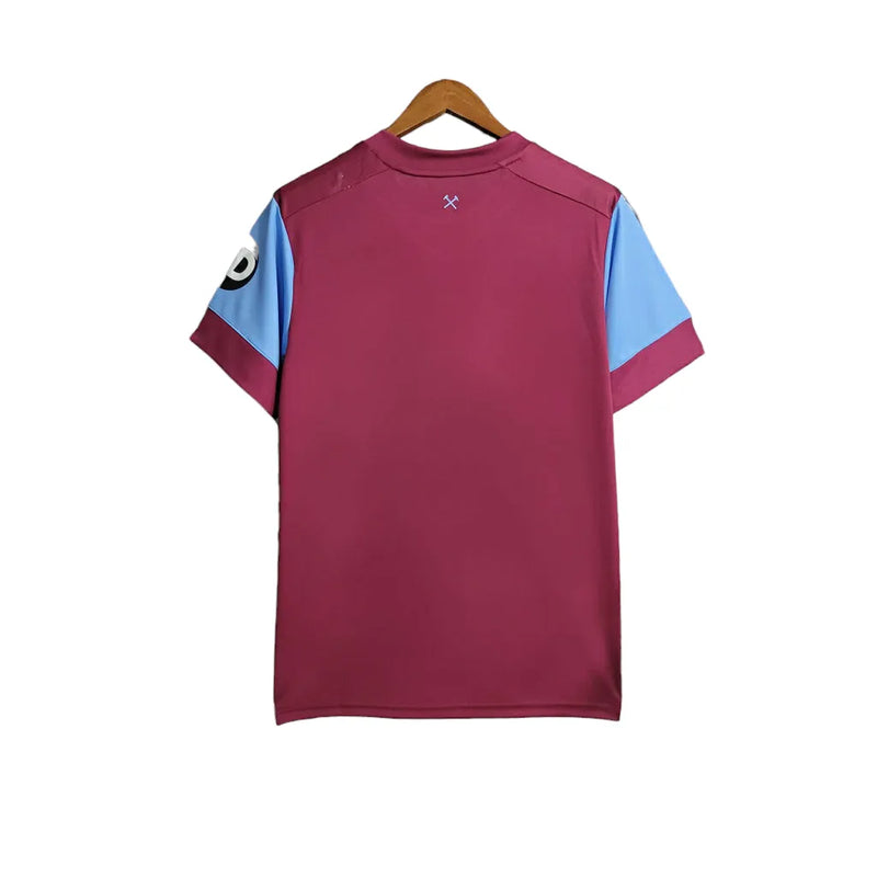 Camisa West Ham I 23/24 - Torcedor Umbro Masculina - Vinho com detalhes em azul e branco