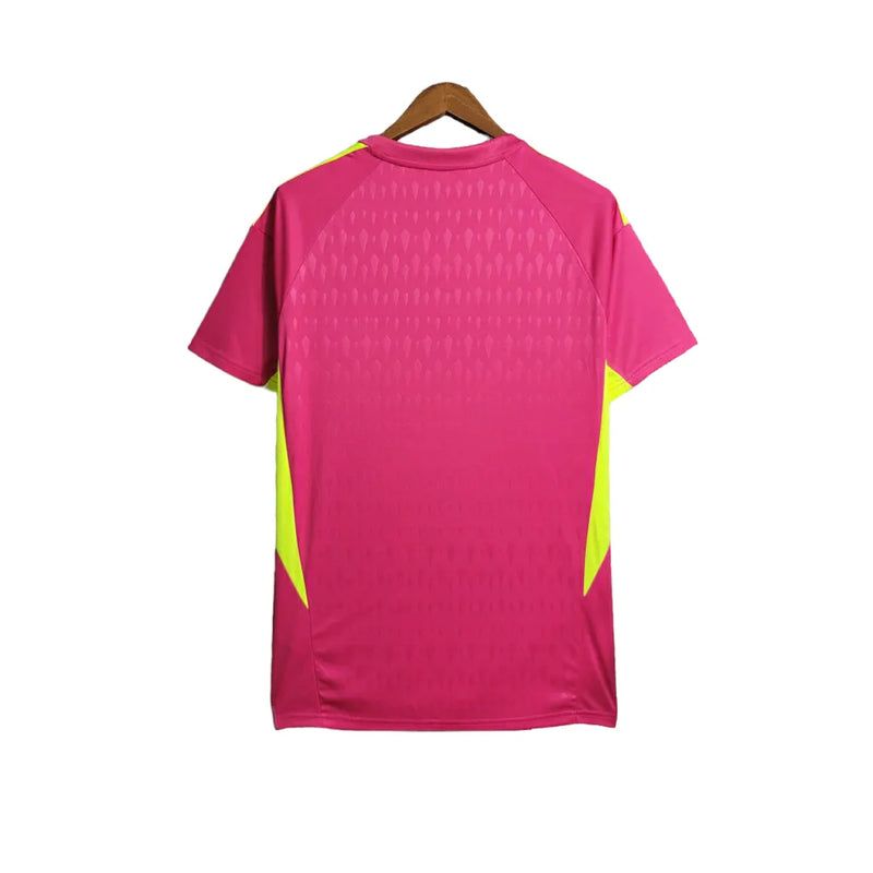 Camisa Real Madrid Goleiro 23/24 - Torcedor Adidas Masculina - Rosa com detalhes em amarelo