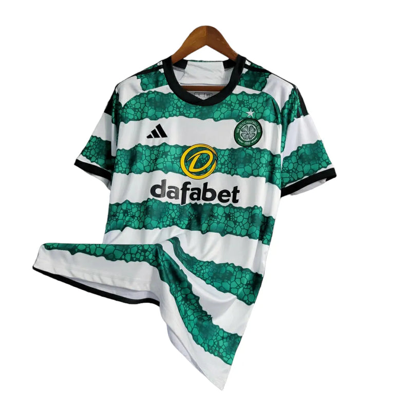 Camisa Celtic I 23/24 - Torcedor Adidas Masculina - Verde com detalhes em branco e preto