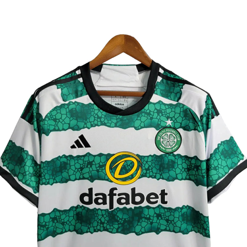 Camisa Celtic I 23/24 - Torcedor Adidas Masculina - Verde com detalhes em branco e preto