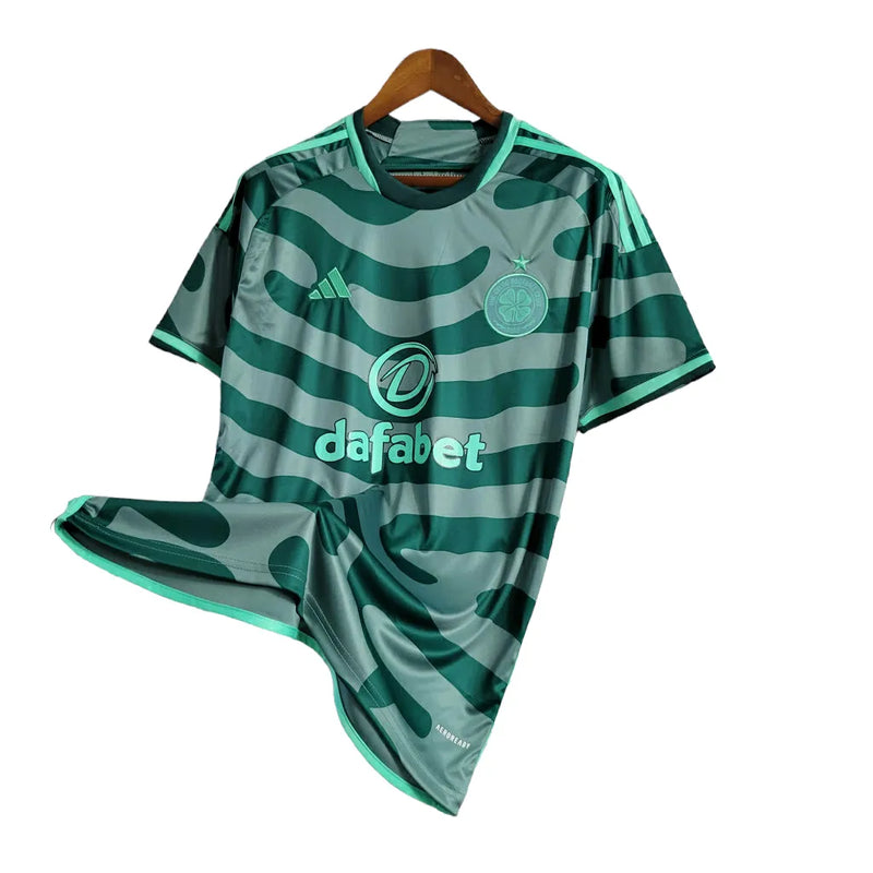 Camisa Celtic III 23/24 - Torcedor Adidas Masculina - Verde com detalhes em cinza