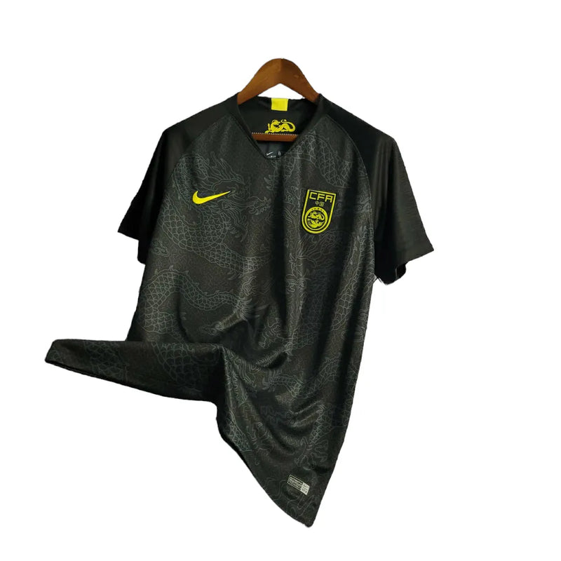 Camisa Seleção China I 18/19 - Torcedor Nike Masculina - Preta com detalhes em amarelo