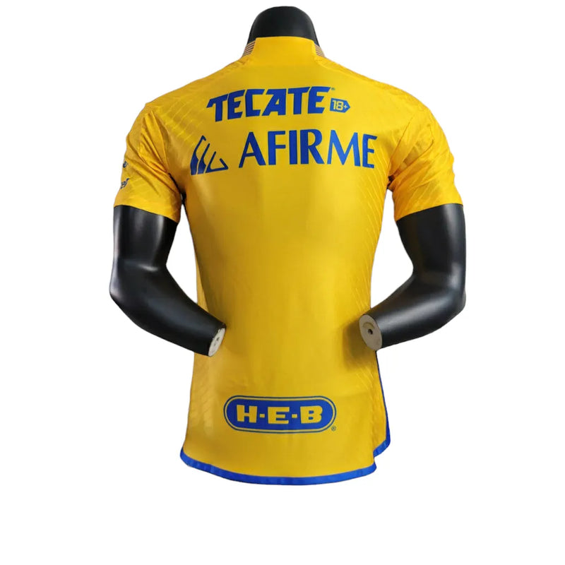 Camisa Tigres do México I 23/24 - Jogador Adidas Masculina - Amarelo com detalhes em azul