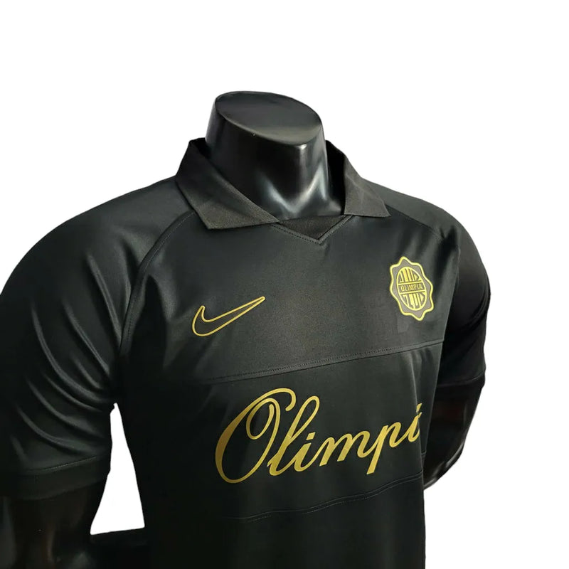 Camisa Olympia Edição Especial aniversario de 120 anos - Jogador Nike Masculina - Preto com detalhes dourado