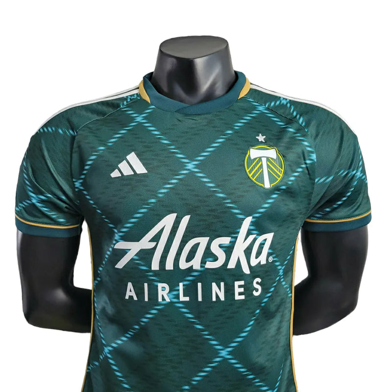 Camisa Portland Timbers FC I 23/24 - Jogador Adidas Masculina - Verde com detalhes em dourado e branco