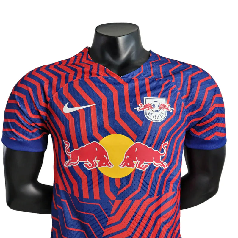 Camisa Red Bull Leipzig II 23/24 - Jogador Nike Masculina - Vermelha com detalhes em azul e branco