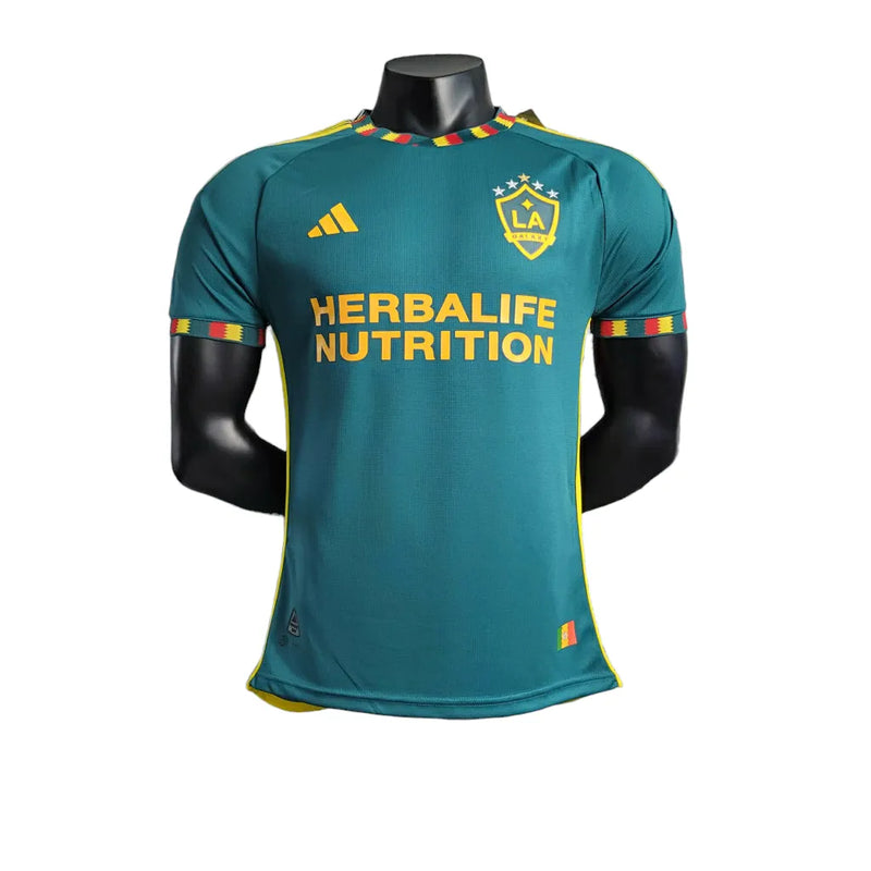 Camisa LA Galaxy II 23/24 -Jogador Adidas Masculina - Verde com detalhes amarelo e vermelho