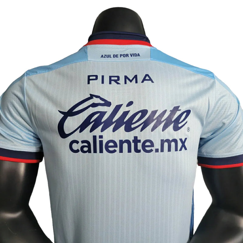 Camisa Cruz Azul do México II 23/24 - Jogador Pirma Masculina - Azul com detalhes em vermelho