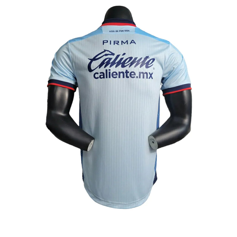 Camisa Cruz Azul do México II 23/24 - Jogador Pirma Masculina - Azul com detalhes em vermelho