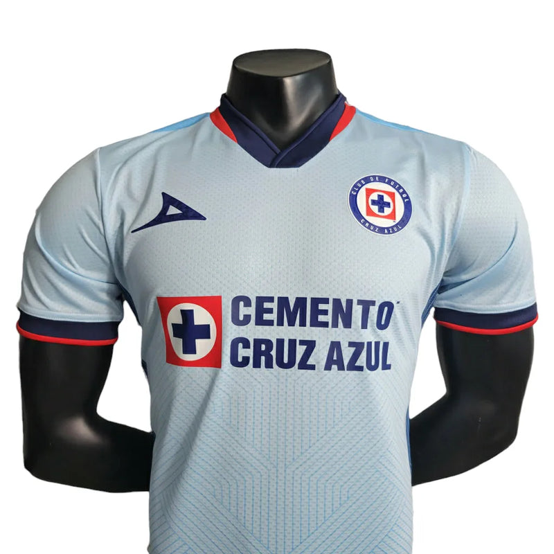 Camisa Cruz Azul do México II 23/24 - Jogador Pirma Masculina - Azul com detalhes em vermelho