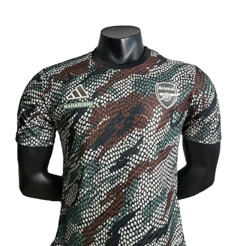 Camisa Arsenal Treino 23/24 - Jogador Adidas Masculina - Branca com detalhes em marron e preto