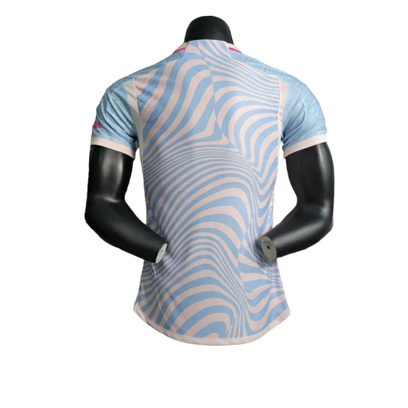 Camisa Arsenal Treino 23/24 - Jogador Adidas Masculina - Branca com detalhes em rosa e azul