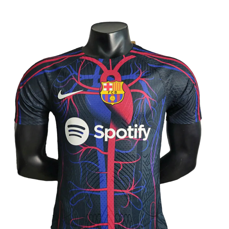 Camisa Barcelona Edição Especial 23/24 - Jogador Nike Masculina - Preta com detalhes azul e vermelho