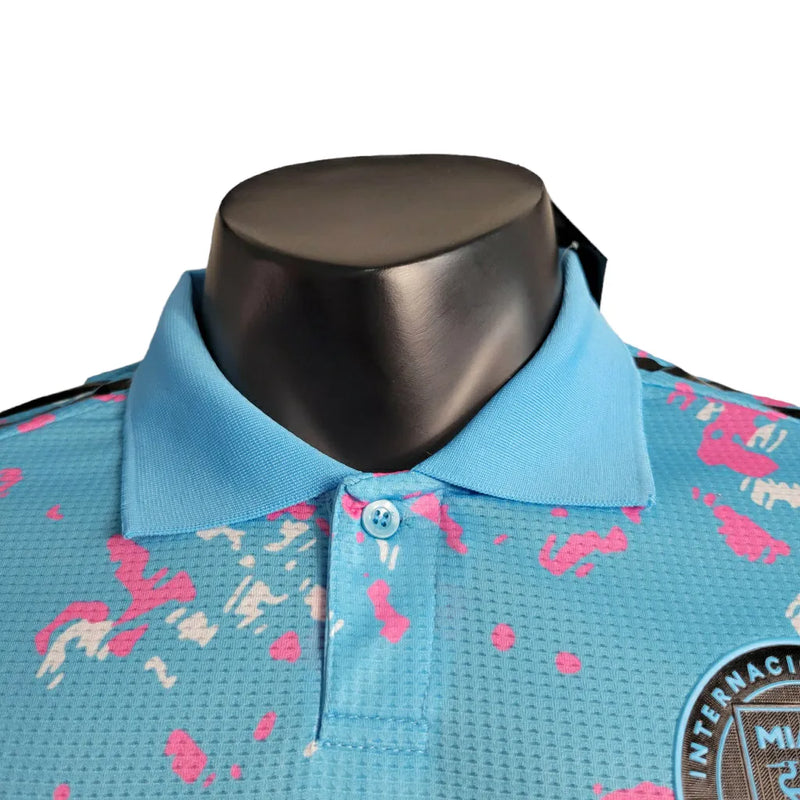 Camisa Inter Miami Treino 23/24 - Jogador Adidas Masculina - Azul com detalhes branco e rosa