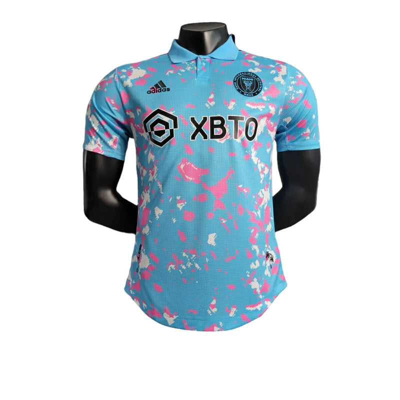 Camisa Inter Miami Treino 23/24 - Jogador Adidas Masculina - Azul com detalhes branco e rosa