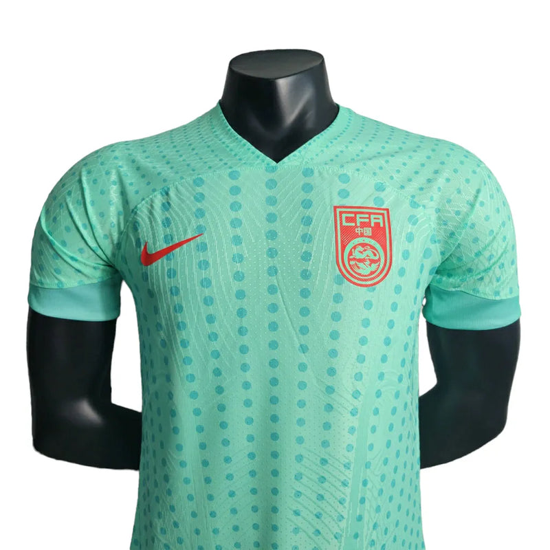 Camisa Seleção China II 23/24 - Jogador Nike Masculina - Verde com detalhes em vermelho