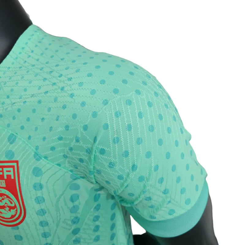 Camisa Seleção China II 23/24 - Jogador Nike Masculina - Verde com detalhes em vermelho