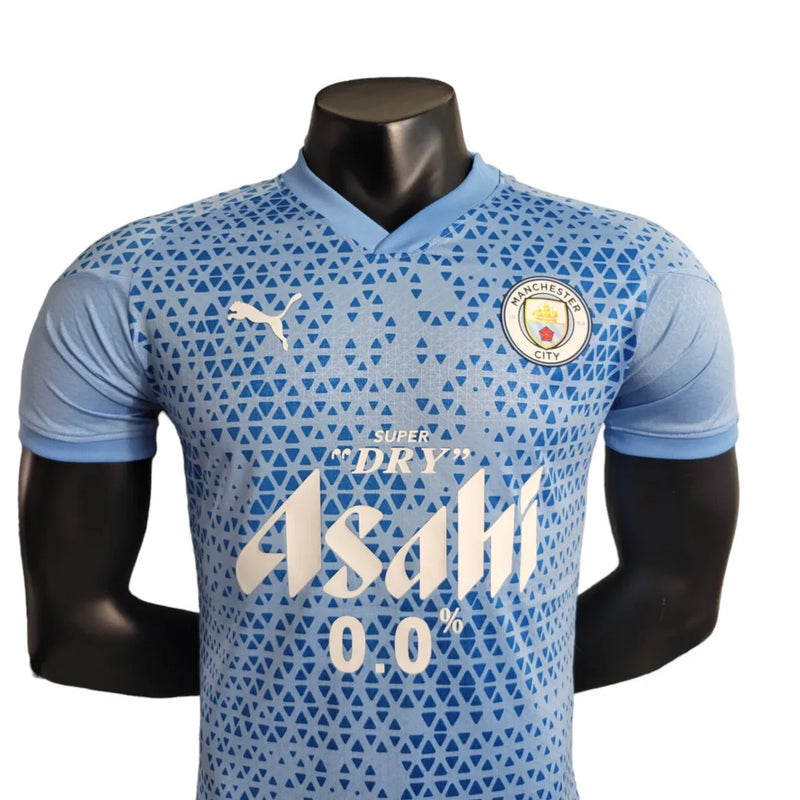 Camisa Manchester City Treino 23/24 - Jogador Puma Masculina - Azul com detalhes em branco