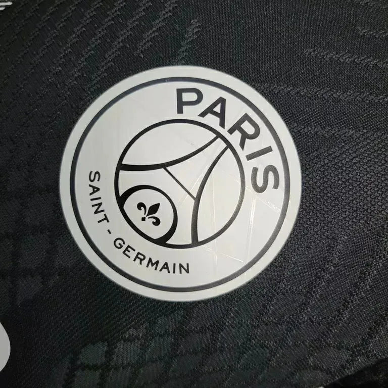 Camisa Paris Saint-Germain Edição Especial 23/24 - Jogador Jordan Masculina - Preta com cinza e branco