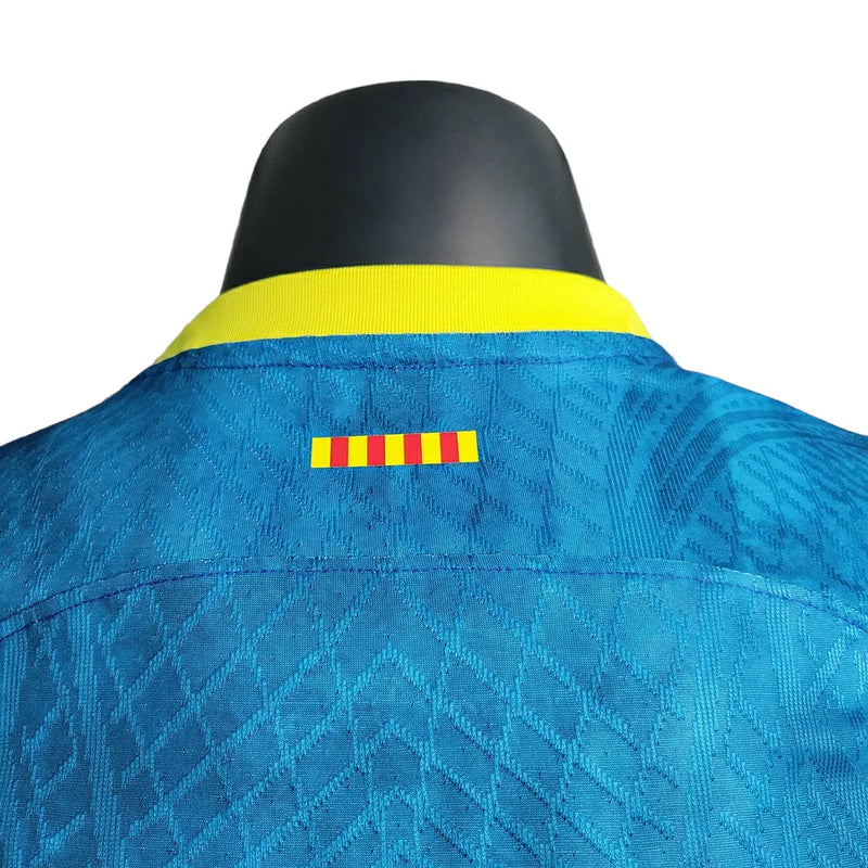 Camisa Barcelona Edição Especial 23/24 - Jogador Nike Masculina - Azul com detalhes em amarelo e vermelho