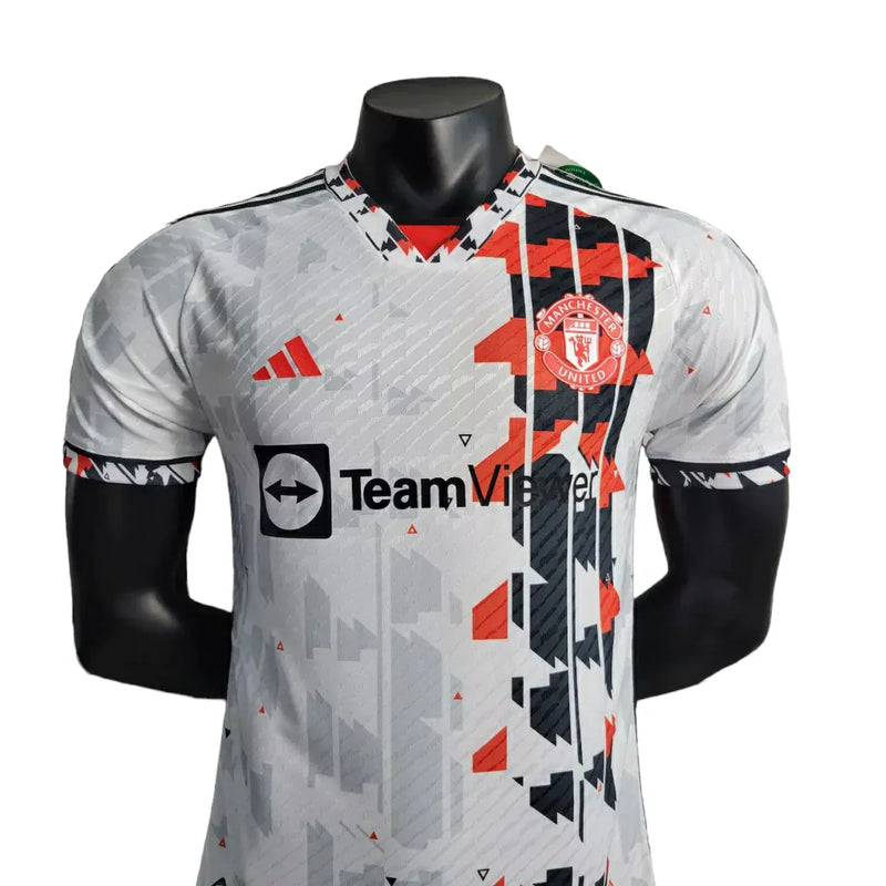 Camisa Manchester United Edição Especial 23/24 - Jogador Adidas Masculina - Branca com detalhes em preto e vermelho