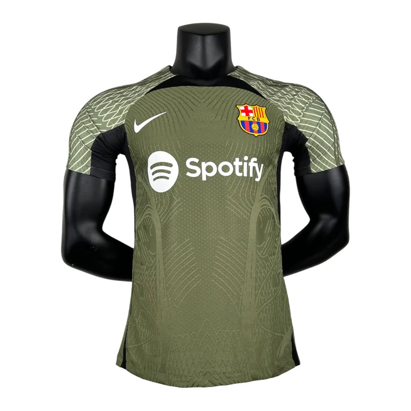 Camisa Barcelona Treino 23/24 - Jogador Nike Masculina - Verde com detalhes em branco