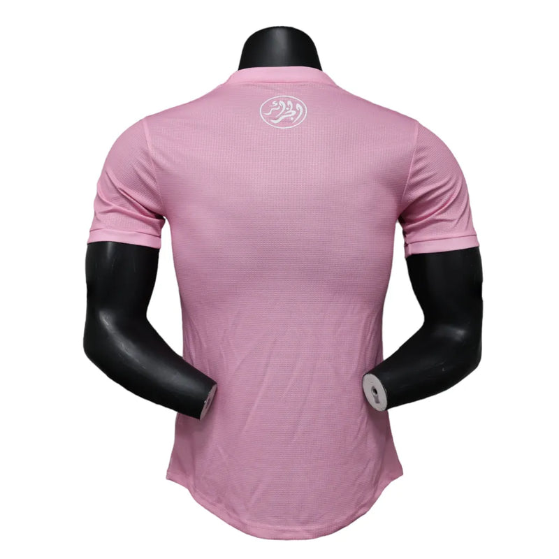 Camisa Seleção da Argélia Edição Especial 23/24 - Jogador Adidas Masculina - Rosa com detalhes em branco e preto