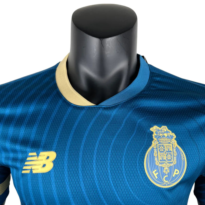 Camisa Porto II 23/24 - Jogador New Balance Masculina - Azul com detalhes em dourado