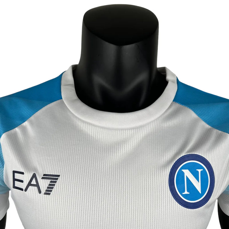 Camisa Napoli Edição especial 23/24 - Jogador EA7 Masculina - Branca com detalhes em azul