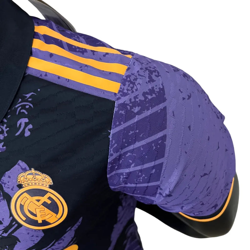 Camisa Real Madrid Edição Especial 23/24 Jogador Adidas Masculina - Roxa com detalhes em preto e dourado