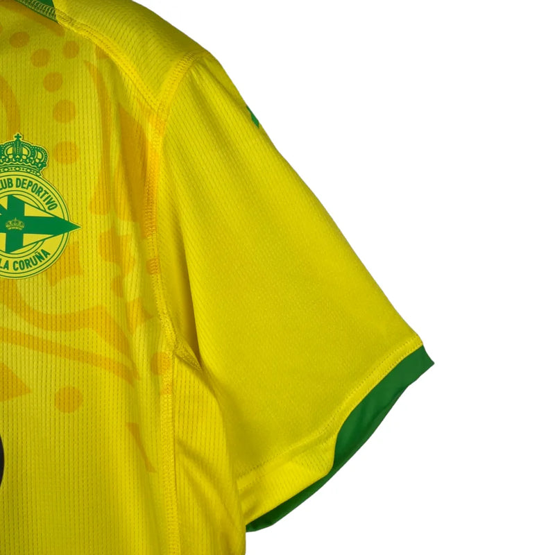 Camisa Deportivo La Coruna II 23/24 - Torcedor Kappa Masculina - Amarela com detalhes em verde