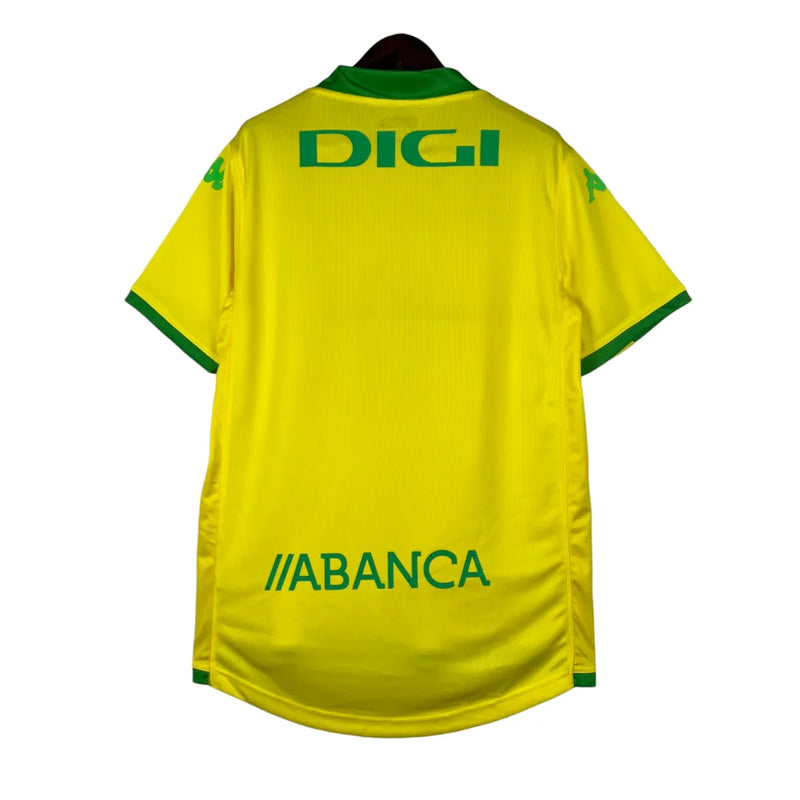 Camisa Deportivo La Coruna II 23/24 - Torcedor Kappa Masculina - Amarela com detalhes em verde