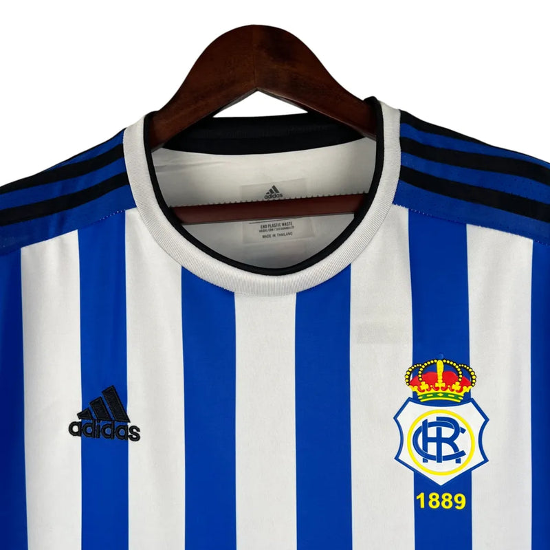 Camisa Huelva I 23/24 - Torcedor Adidas Masculina - Branca e azul com detalhes em preto