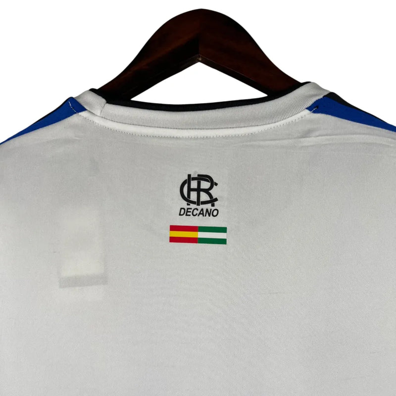 Camisa Huelva I 23/24 - Torcedor Adidas Masculina - Branca e azul com detalhes em preto