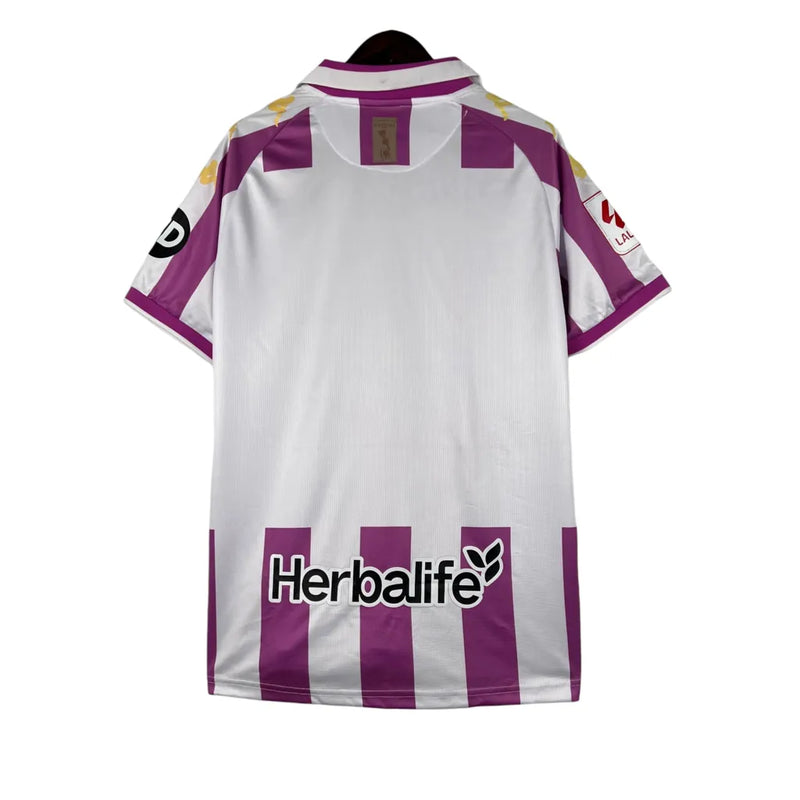 Camisa Real Valladolid I 23/24 - Torcedor Kappa Masculina - Branca com detalhes em roxo