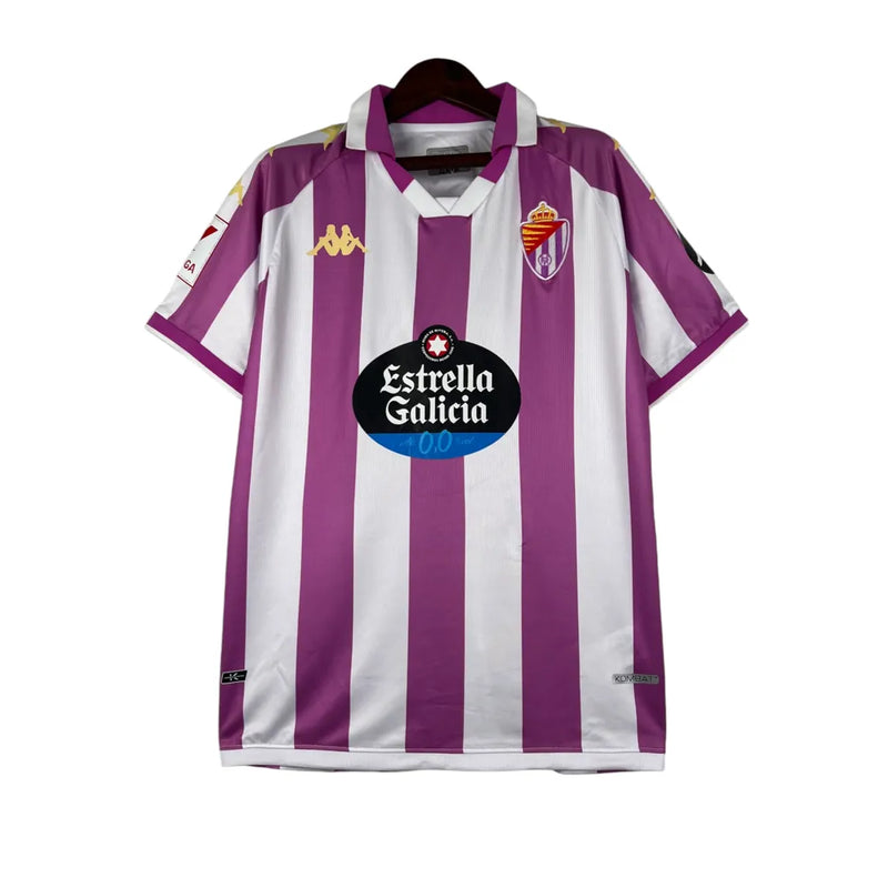 Camisa Real Valladolid I 23/24 - Torcedor Kappa Masculina - Branca com detalhes em roxo