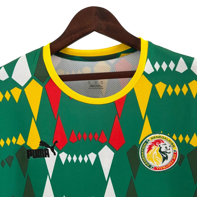 Camisa Seleção do Senegal II 23/24- Torcedor Puma Masculina - Verde com detalhes em branco e vermelho e amarelo