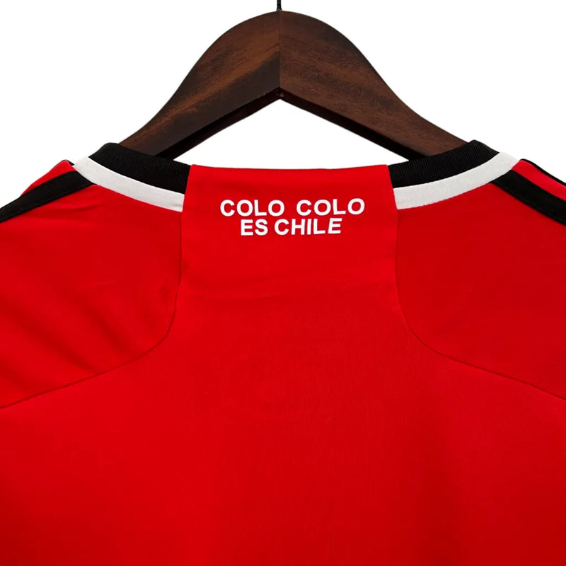 Camisa Colo Colo do Chile II 23/24 - Torcedor Adidas Masculina - Vermelha com detalhes em preto