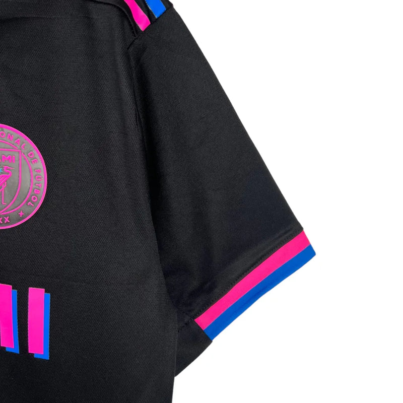 Camisa Inter Miami II 23/24 - Torcedor Adidas Feminina - Preta com detalhes em rosa e azul