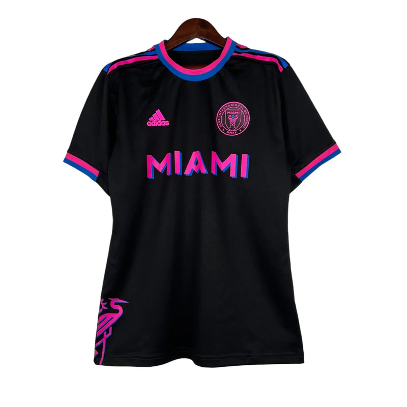 Camisa Inter Miami II 23/24 - Torcedor Adidas Feminina - Preta com detalhes em rosa e azul