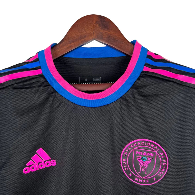 Camisa Inter Miami II 23/24 - Torcedor Adidas Feminina - Preta com detalhes em rosa e azul