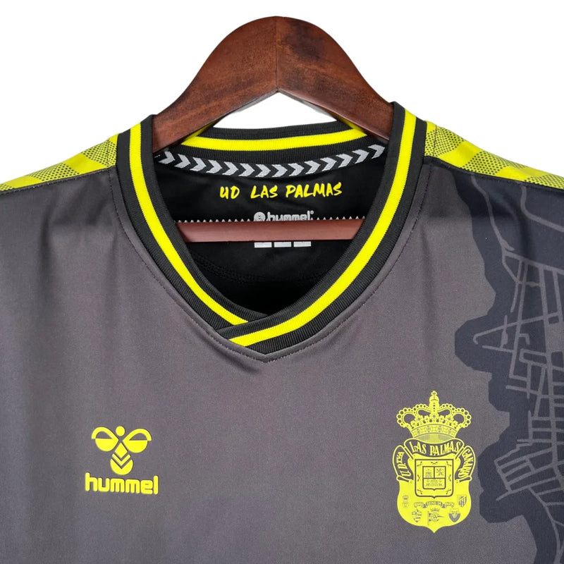 Camisa Las Palmas II 23/24 - Torcedor Hummel Msculina - Preta com detalhes em amarelo