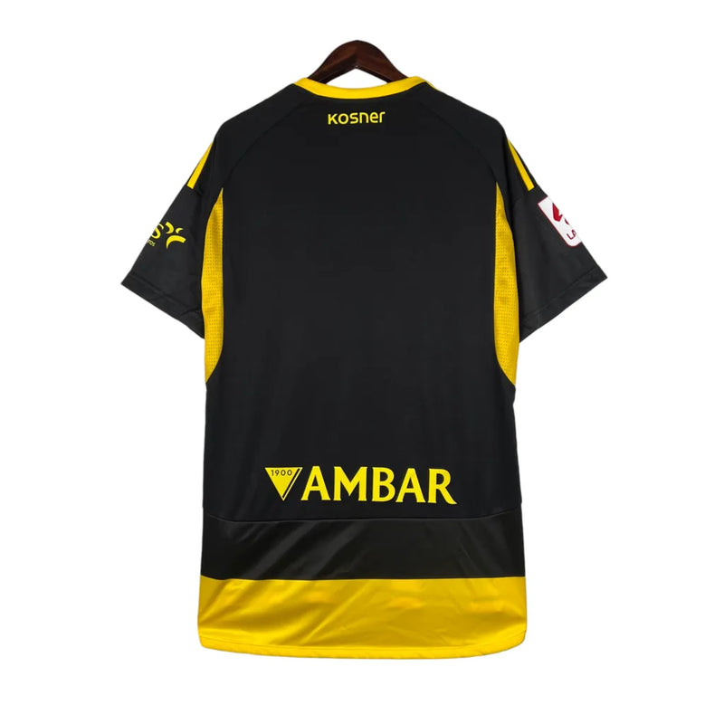 Camisa Real Zaragoza II 23/24 - Torcedor Adidas Masculina - Preta com detalhes em amarelo