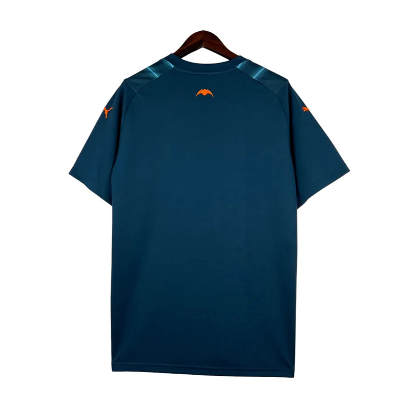 Camisa Valencia III 23/24 - Azul com detalhes em laranja